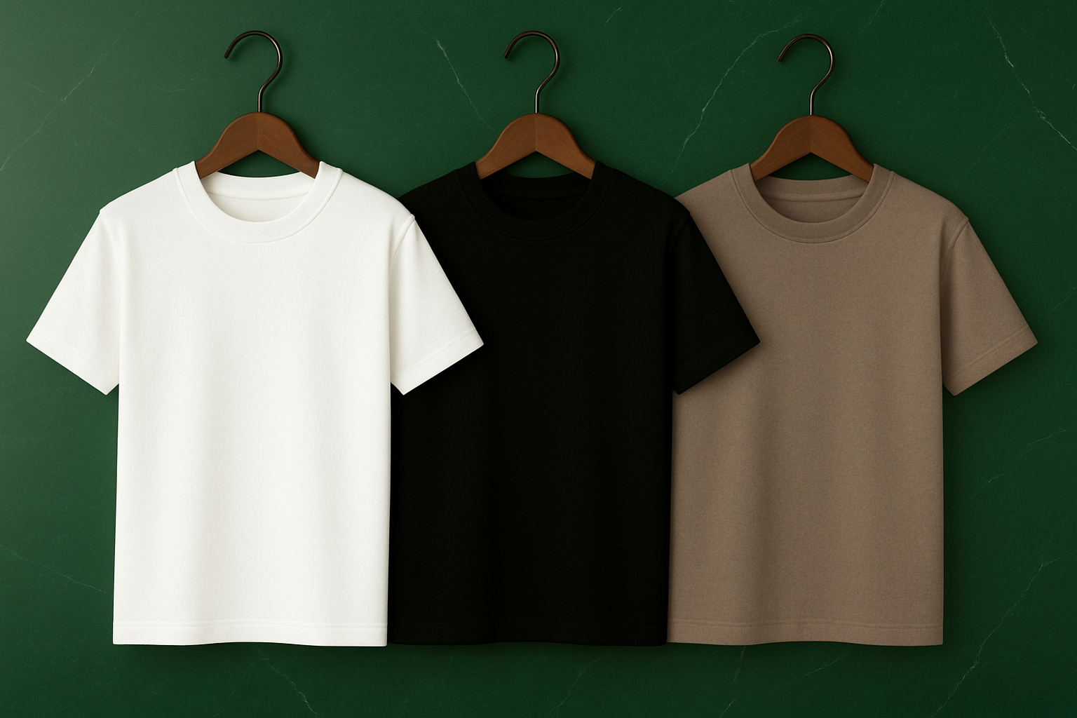 Premium Solid T-Shirt For Men â White,Black,Mink