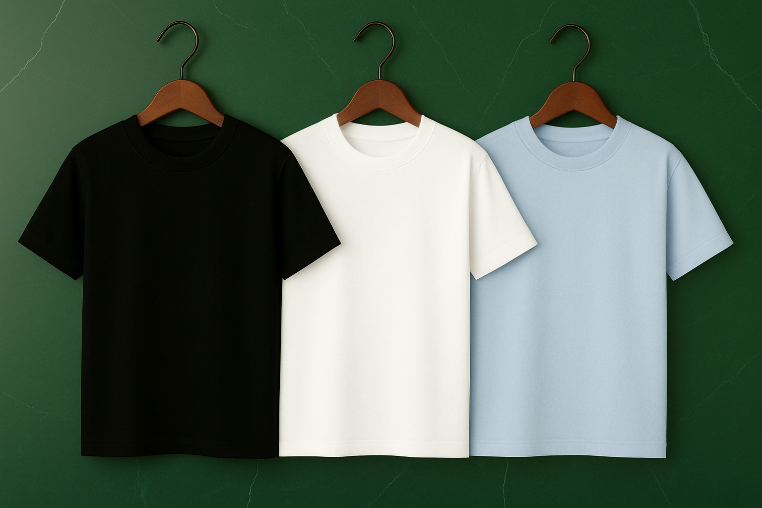 Premium Solid T-Shirt For Men â Black, White,Light Blue