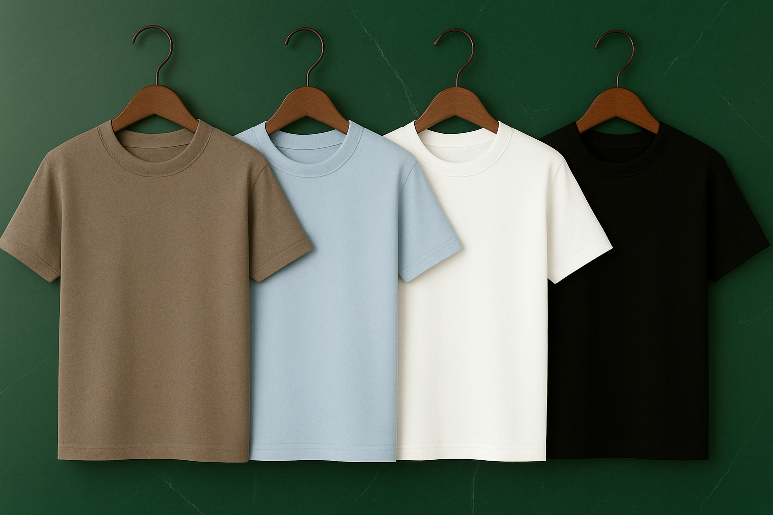 Premium Solid T-Shirt For Men â Mink,Light Blue,White,Black