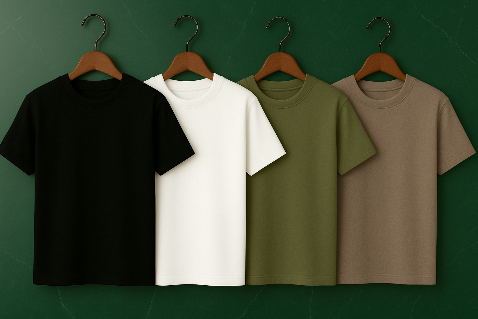 Premium Solid T-Shirt For Men â Black,White,Olive,Mink